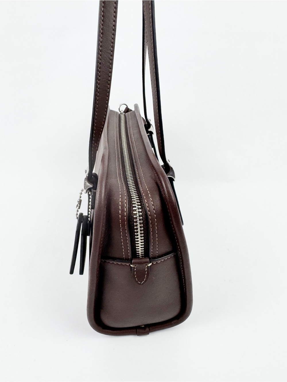 Coach Swing Zip Mahogany Brown Leather Shoulder Bag Re-Edition CM565 - Picture 3 of 9